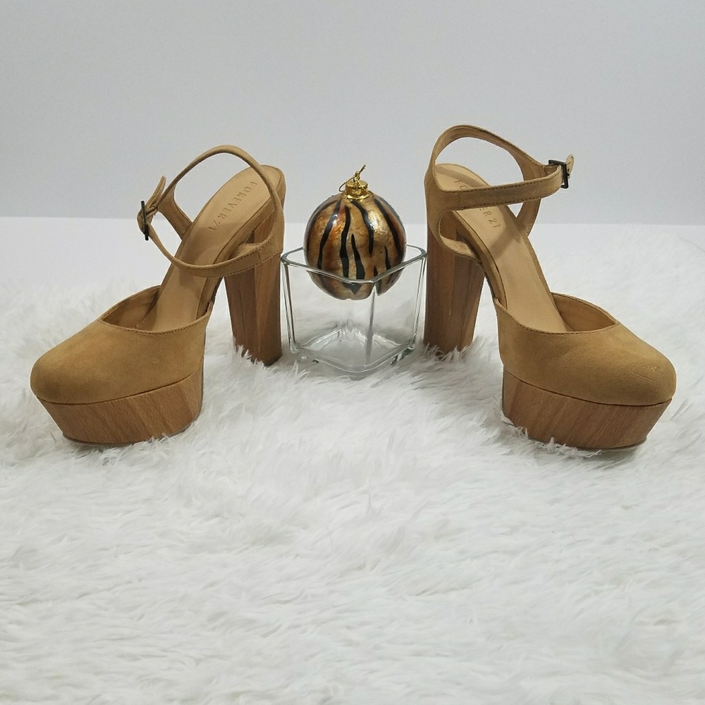 Forever 21 Tan Platform Heels